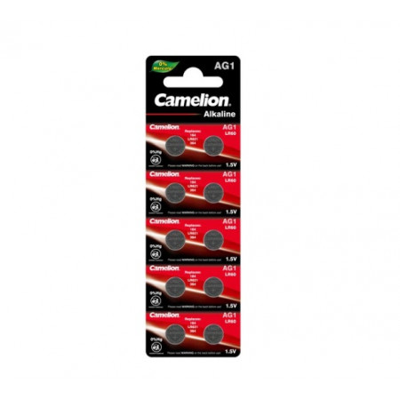 Батарейка Camelion AG1-BP10 плоская [LR60] черный