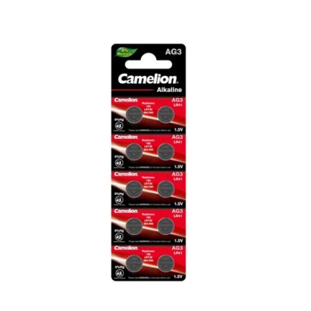 Батарейка Camelion AG3-BP10 плоская [LR41] 10 шт серебристый