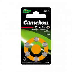 Батарейка Camelion A13-BP6 плоская [PR48] серебристый