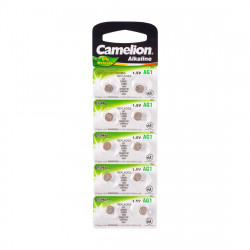 Батарейка Camelion AG1-BP10 плоская [LR60] серебристый