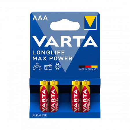 Батарейка Varta LR03 Longlife Power Max AAA [LR03] красный/жёлтый