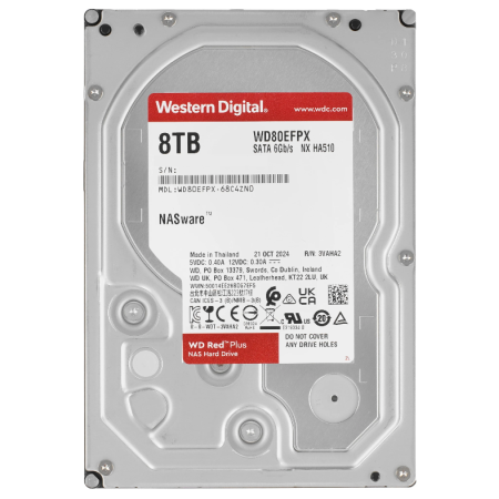 8 ТБ Жесткий диск Western Digital Red Plus (WD80EFPX) серый