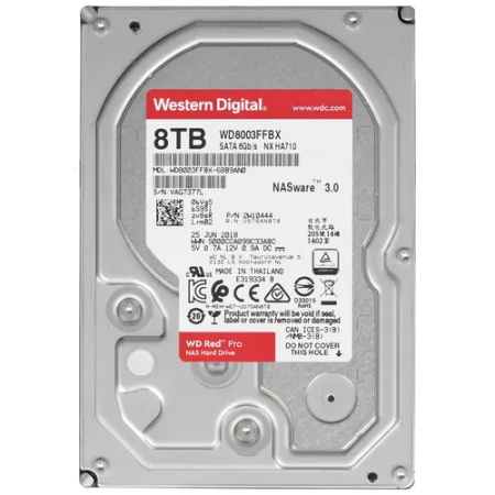 8 ТБ Жесткий диск Western Digital Red Pro (WD8003FFBX) серый