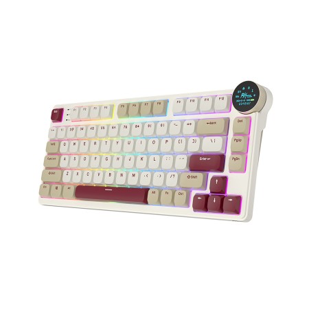 Клавиатура беспроводная + проводная Royal Kludge RK N80 (RK N80 Rosy Clouds) бежевый