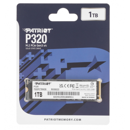 1 ТБ SSD диск Patriot P320 (P320P1TBM28) черный