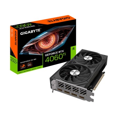 Видеокарта GIGABYTE GeForce RTX 4060 Ti WINDFORCE OC (GV-N406TWF2OC-16GD) 16 Гб черный