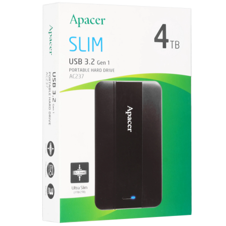 4 ТБ Внешний жесткий диск Apacer AC237 (AP4TBAC237B-1) черный