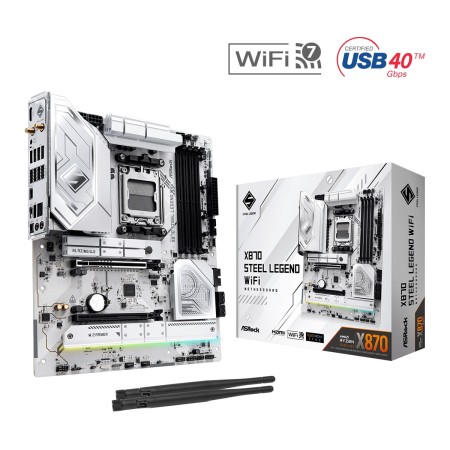 Материнская плата ASRock X870 Steel Legend WiFi (90-MXBPJ0-A0UAYZ) белый