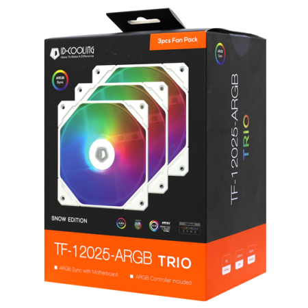 Комплект вентиляторов ID-COOLING TF-12025-ARGB-TRIO-SNOW 3шт белый