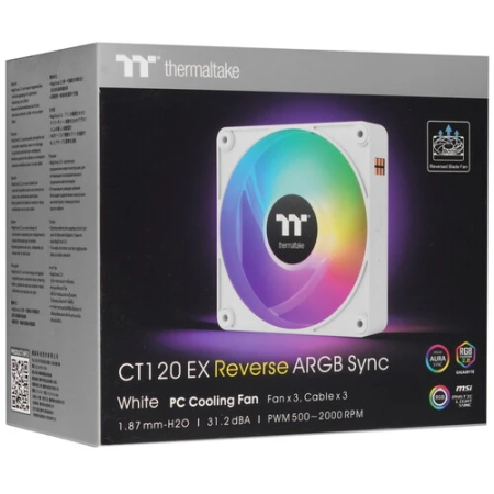 Комплект вентиляторов Thermaltake CT120 EX Reverse ARGB Sync White (CL-F194-PL12SW-A) 3 шт белый