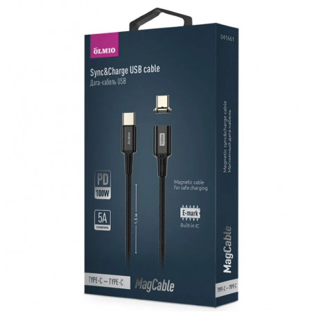 Кабель USB Type-C - USB Type-C Olmio PD100 (41661) 1.5 м черный