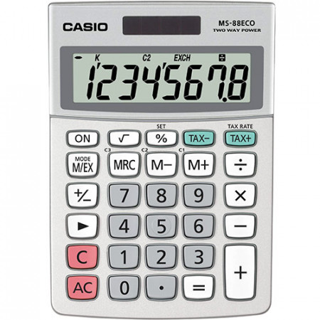 Калькулятор настольный CASIO MS-88ECO-W-EP белый