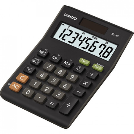 Калькулятор настольный CASIO MS-8B-S-EC черный