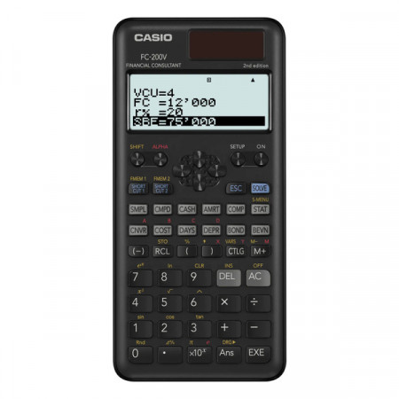 Калькулятор финансовый CASIO FC-200V-2-W-ET черный