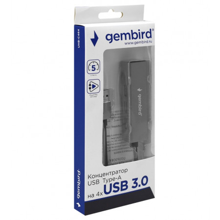 USB-разветвитель Gembird UHB-C464 серый