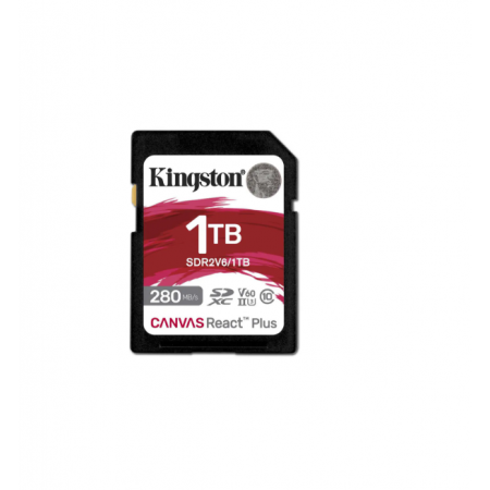 1024 ГБ Карта памяти Kingston Canvas React Plus V60 SDXC (SDR2V6/1TB) черный