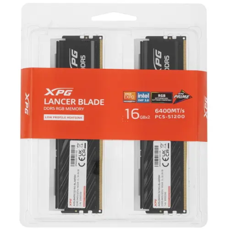 Оперативная память ADATA XPG Lancer Blade RGB (AX5U6400C3216G-DTLABRBK) 32 ГБ чёрный