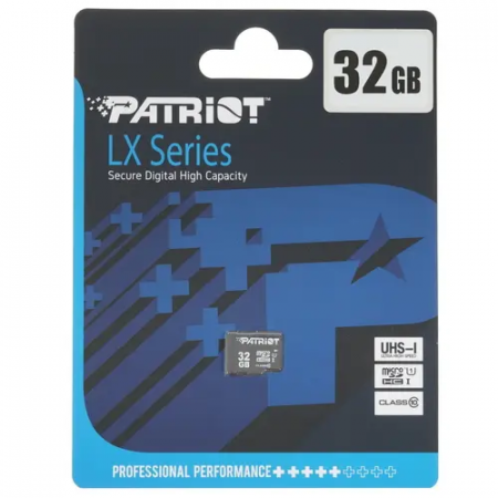 32 ГБ Карта памяти Patriot LX microSDHC (PSF32GMDC10) чёрный