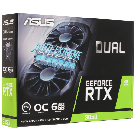 Видеокарта ASUS GeForce RTX 3050 Dual OC Edition (DUAL-RTX3050-O6G) 6 Гб черный