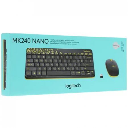 Клавиатура + мышь беспроводная Logitech MK240 Nano (920-008213) черный