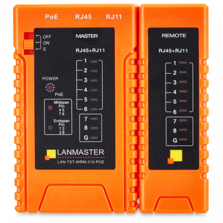 Тестер LANMASTER LAN-TST-WRM-310-POE оранжевый
