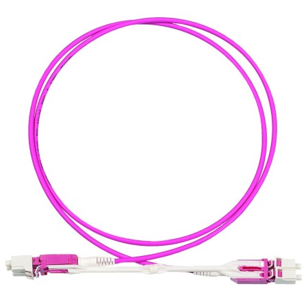 Патч-корд оптический Lanmaster Uniboot Pull-tab LC-LC OM4 LSZH 5.0 м Розовый