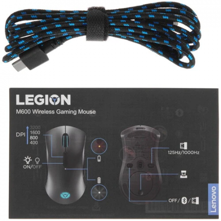 Мышь беспроводная/проводная Lenovo Legion M600 (GY50X79385) чёрный