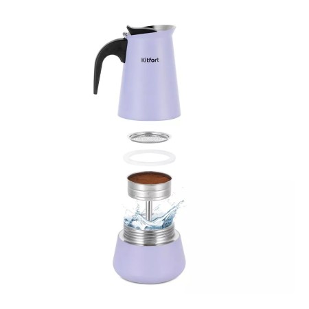 Гейзерная кофеварка Kitfort КТ-7149 фиолетовый