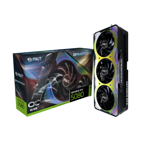 Видеокарта Palit GeForce RTX 5080 GameRock OC (NE75080T19T2-GB2030G) 16 Гб черный