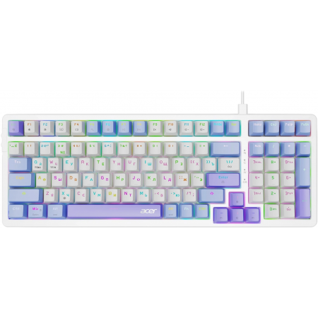Клавиатура проводная Acer OKW304 (ZL.KBDCC.01V) белый/голубой/фиолетовый