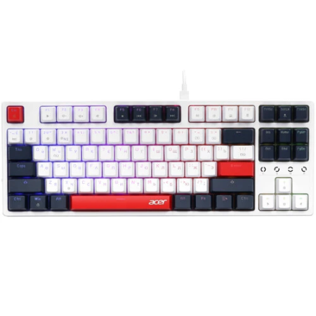 Клавиатура проводная Acer OKW305 (ZL.KBDCC.01W) белый/голубой/красный