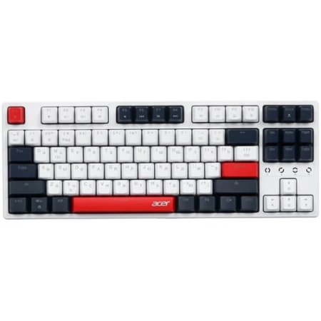 Клавиатура проводная Acer OKW305 (ZL.KBDCC.01W) белый/голубой/красный