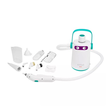 Пароочиститель Kitfort КТ-9109-3 белый/бирюзовый