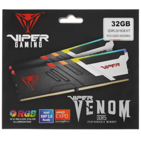 Оперативная память Patriot Viper Venom RGB (PVVR532G660C34K) 32 ГБ чёрный