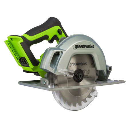 Аккумуляторная циркулярная пила Greenworks GD24CS (1500907) черный/зелёный (БЕЗ АККУМУЛЯТОРОВ)