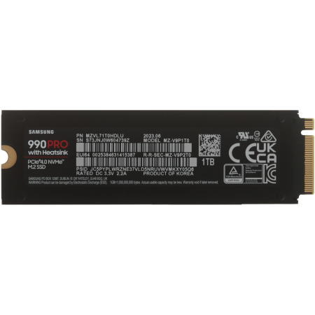 1 ТБ SSD диск Samsung 990 PRO (MZ-V9P1T0CW) черный