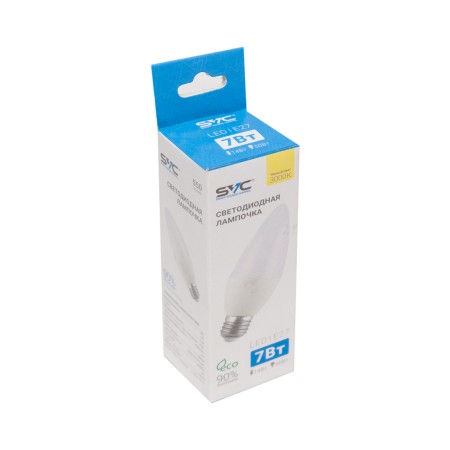Лампочка SVC LED C35-7W-E27-3000K белый