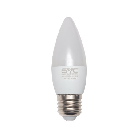 Лампочка SVC LED C35-7W-E27-4200K белый