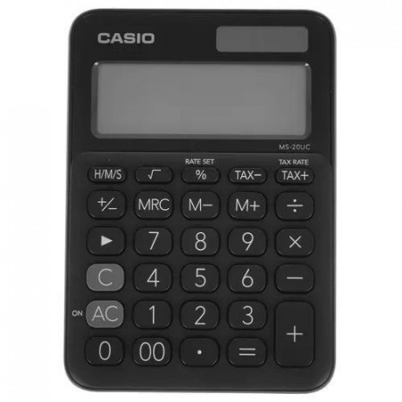 Калькулятор настольный CASIO MS-20UC-BK-W-EC черный