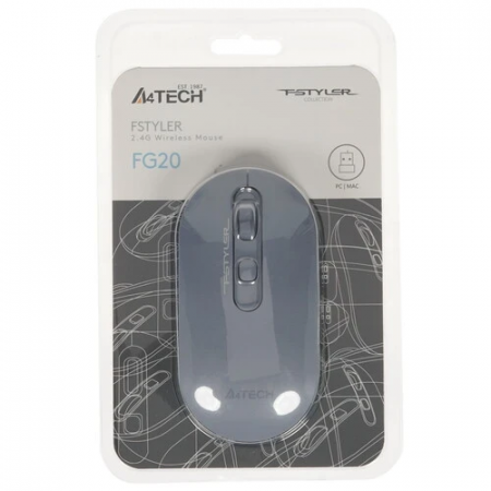 Мышь беспроводная A4Tech Fstyler FG20 (FG20-AshBlue) синий