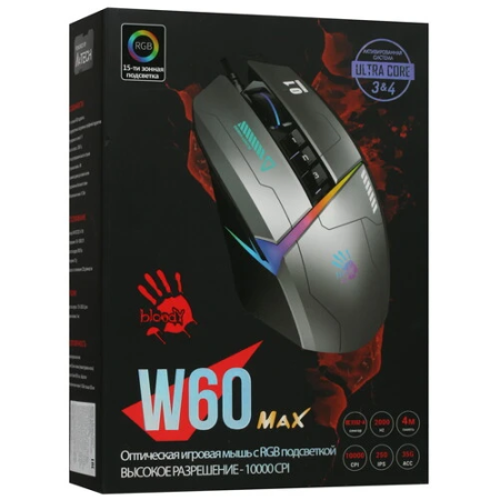 Мышь проводная A4Tech Bloody W60 Max Gun (W60-Max Gun Grey) серый