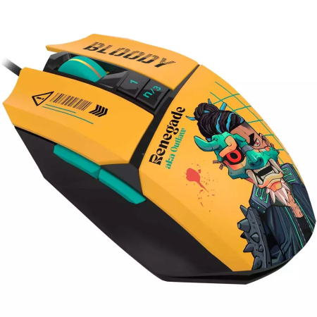 Мышь проводная A4Tech Bloody W63 Max Renegade (W63 Max Renegade Yellow Sunset) жёлтый