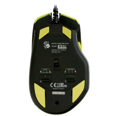 Мышь проводная A4Tech Bloody W70 Max Punk (W70 Max Punk yellow) жёлтый