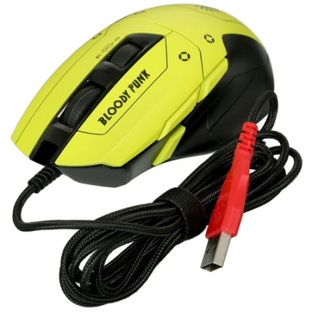 Мышь проводная A4Tech Bloody W70 Max Punk (W70 Max Punk yellow) жёлтый