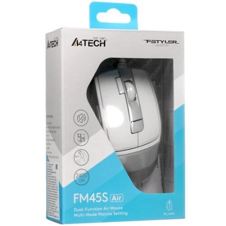 Мышь проводная A4Tech Fstyler FM45S Air (FM45S Air Silver White) белый