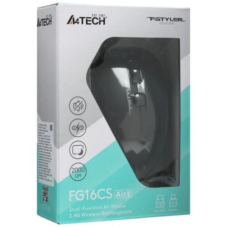 Мышь беспроводная A4Tech Fstyler FG16CS Air 2 (FG16CSAir2 BLACK) чёрный