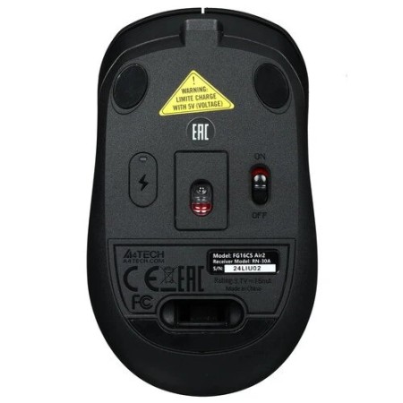 Мышь беспроводная A4Tech Fstyler FG16CS Air 2 (FG16CSAir2 BLACK) чёрный