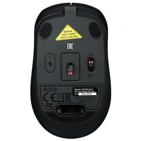 Мышь беспроводная A4Tech Fstyler FG16CS Air 2 (FG16CSAir2 BLACK) чёрный