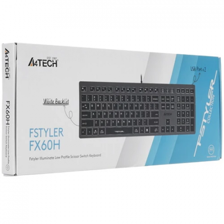 Клавиатура проводная A4Tech Fstyler FX60H серый