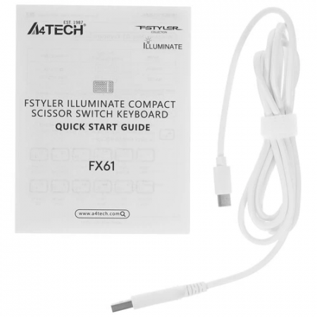 Клавиатура проводная A4Tech Fstyler FX61 (FX61-Ice Blue) белый